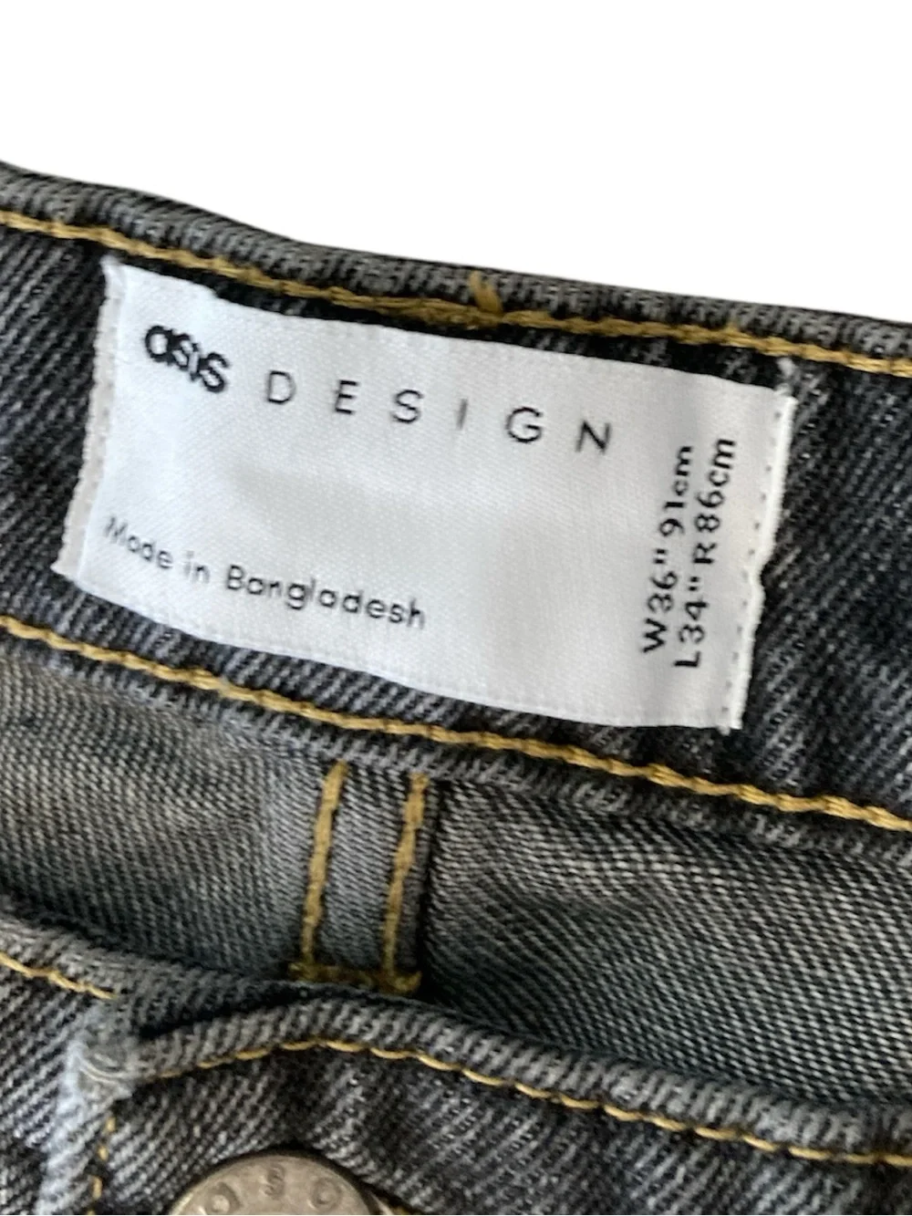 ASOS Wide Leg Jeans 36 x 34 baggy relaxed charcoal gray